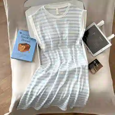 静英鸾 夏季女舒适简约休闲风无袖条纹家居服睡衣礼盒 女款