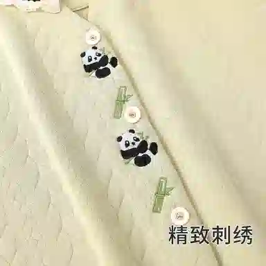 静英鸾 休闲简约时尚甜美可爱卡通熊猫亲肤舒适柔软可外穿家居服睡衣套装 女款