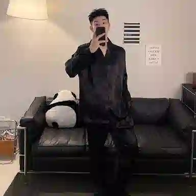 静英鸾 舒适简约休闲风长袖开衫家居服睡衣礼盒 男款