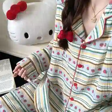 静英鸾 翻领舒适透气长袖长裤轻便家居服睡衣套装 女款