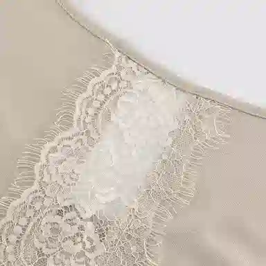 静英鸾 棉质长袖长裤圆领套头纯色蕾丝花边休闲两件套家居服春秋季睡衣套装 女款