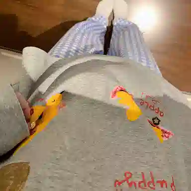 静英鸾 仿棉带胸垫圆领套头卡通小狗纯色格子家居服春秋季睡衣套装 女款