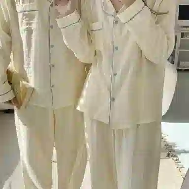 静英鸾  秋季翻领格子时尚简约风休闲舒适家居服睡衣礼盒 男女同款