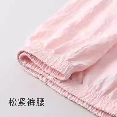 静英鸾 休闲甜美可爱简约粉翻领亲肤舒适可外穿家居服睡衣套装 女款