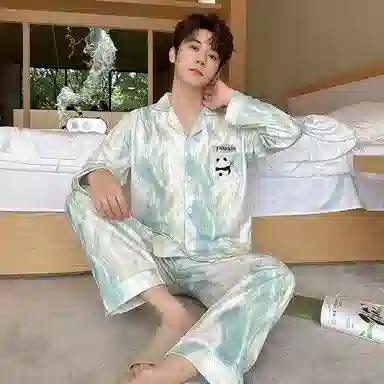 静英鸾 情侣舒适简约设计翻领长袖家居服睡衣礼盒 男女同款
