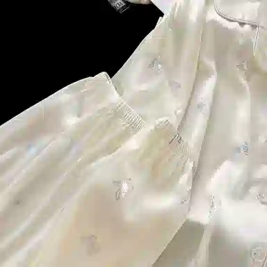 静英鸾 短袖三件套休闲舒适简约设计宽松家居服睡衣套装 女款