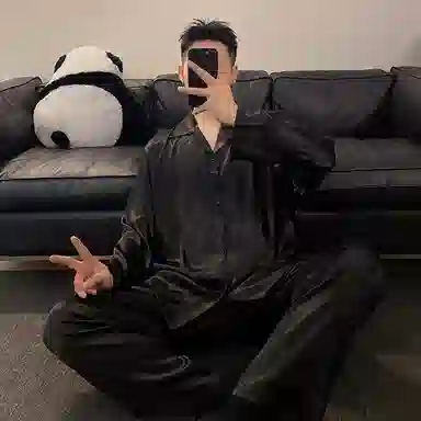 静英鸾 舒适简约休闲风长袖开衫家居服睡衣礼盒 男款