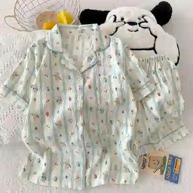 静英鸾 甜美卡通小熊休闲可爱风家居服可外穿睡衣套装 女款