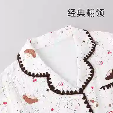 静英鸾 休闲简约可爱卡通小动物亲肤舒适可外穿家居服睡衣套装 女款