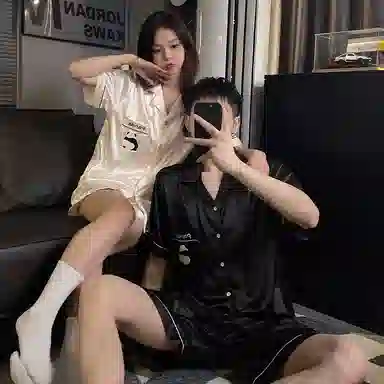 静英鸾  翻领竹子卡通熊猫简约风时尚舒适家居服睡衣礼盒 男女同款