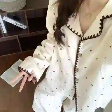静英鸾 秋季翻领卡通小熊甜美风休闲舒适家居服睡衣套装 女款
