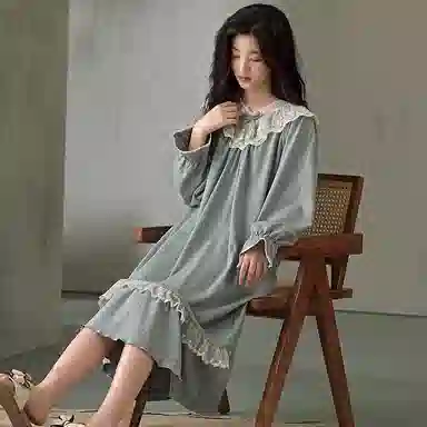 静英鸾 带胸垫甜美可爱简约时尚柔软舒适小清新家居服睡裙 女款
