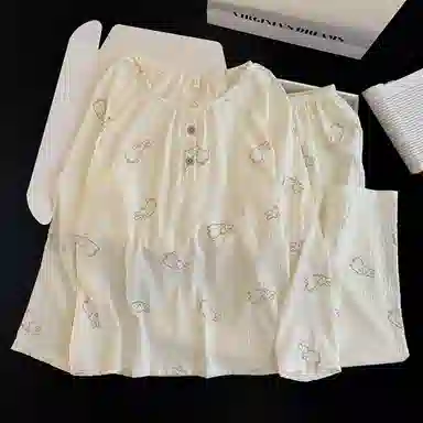 静英鸾 秋冬季圆领呆呆小兔甜美风休闲舒适家居服睡衣套装 女款