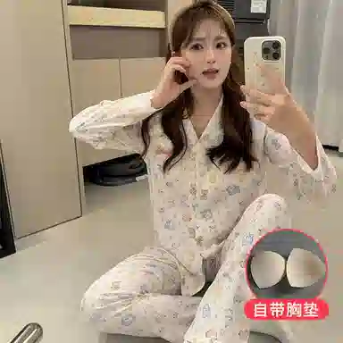 静英鸾 翻领卡通小狗甜美风休闲舒适家居服睡衣礼盒 女款