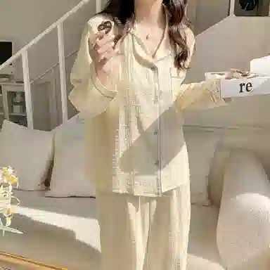 静英鸾  秋季翻领格子时尚简约风休闲舒适家居服睡衣礼盒 男女同款