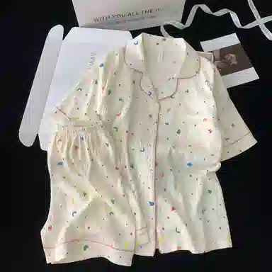 静英鸾 韩版甜美可爱风短袖短裤休闲家居服睡衣礼盒 女款