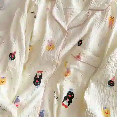 静英鸾 可爱企鹅慵懒甜美风休闲舒适家居服睡衣套装 女款