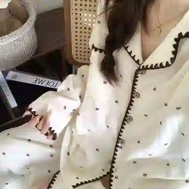 静英鸾 秋季翻领卡通小熊甜美风休闲舒适家居服睡衣套装 女款