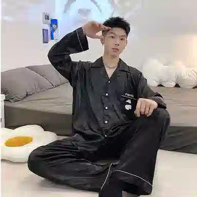 静英鸾 舒适简约设计长袖长裤翻领可外穿家居服睡衣礼盒 男款