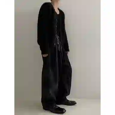 CHEER ZONE Vintage Mink Fleece V-Neck Cardigan