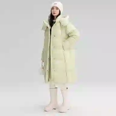 鸭鸭 【简约百搭】长款韩系纯色学生党通勤休闲厚款羽绒服 女款