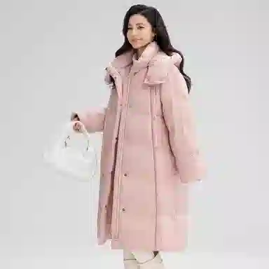 鸭鸭 【简约百搭】长款韩系纯色学生党通勤休闲厚款羽绒服 女款