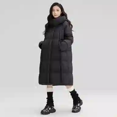 鸭鸭 【简约百搭】长款韩系纯色学生党通勤休闲厚款羽绒服 女款