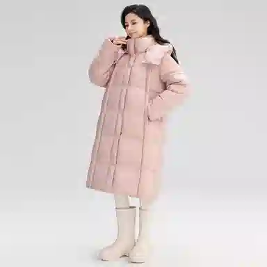 鸭鸭 【简约百搭】长款韩系纯色学生党通勤休闲厚款羽绒服 女款