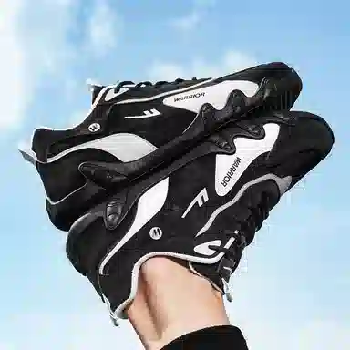 Warrior Mid Casual Sneakers Black White