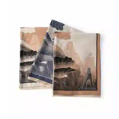 红豆 保暖中国风提花设计加厚外搭 聚酯纤维 绒线围巾 男女同款情侣款