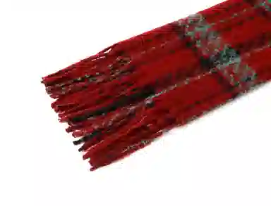 红豆 韩版复古格子百搭保暖 涤纶 绒线围巾 男女同款情侣款