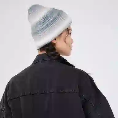 红豆 冬季保暖渐变彩虹扎染针织 腈纶 绒线帽 男女同款情侣款