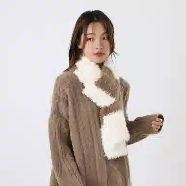 红豆 韩式柔软百搭舒适礼盒装 定制卡片代写 涤纶 绒线围巾 男女同款情侣款