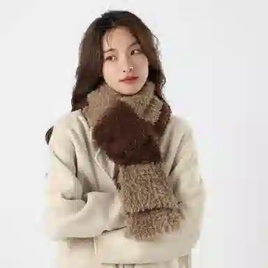 红豆 韩式柔软百搭舒适礼盒装 定制卡片代写 涤纶 绒线围巾 男女同款情侣款