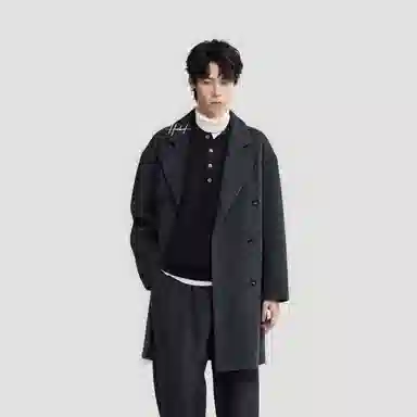 HERBEL Classic Double-Breasted Wool Coat