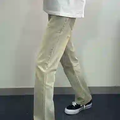 八哥 美式经典高街潮流做旧水洗废土风高级感窄版出街通勤柳叶弯刀时尚百搭微喇裤显高显瘦中腰设计秋冬裤子男牛仔裤 男女同款