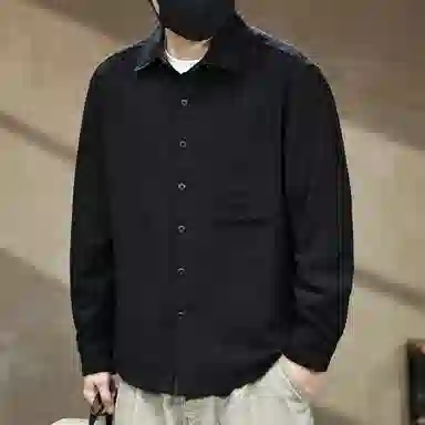 古先森 春秋款 老钱风高端肌理感织纹提花衬衣纯棉长袖衬衫 宽松简约百搭轻熟风商务休闲 男款