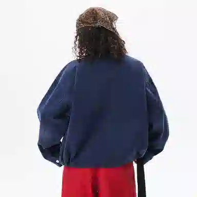 宫奴 日系休闲潮牌基础款纯色宽松水洗翻领外套夹克 男女同款