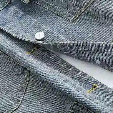 Gongnu Vintage Washed Denim Jacket