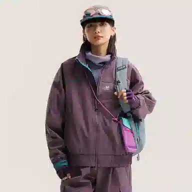 宫奴 潮牌户外隐藏拉链帽三防软壳衣短款廓形防风工装夹克 男女同款