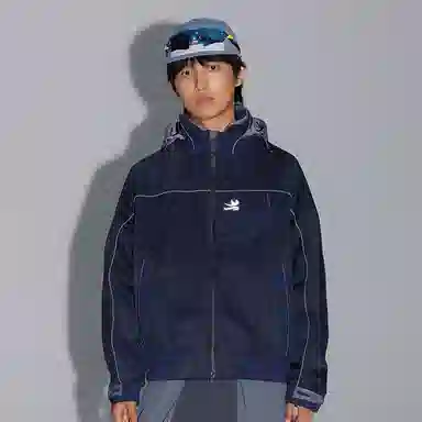 宫奴 潮牌户外隐藏拉链帽三防软壳衣短款廓形防风工装夹克 男女同款