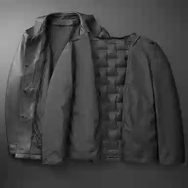 老爷车 秋冬高端绵羊鹿纹皮鹅绒真皮夹克可拆卸内胆商务休闲外套皮衣 男款