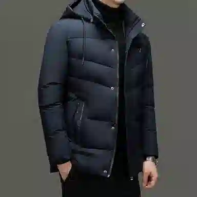 老爷车 中长款棉衣可脱卸帽保暖上衣年秋冬季商务休闲中年外套潮棉服 男款