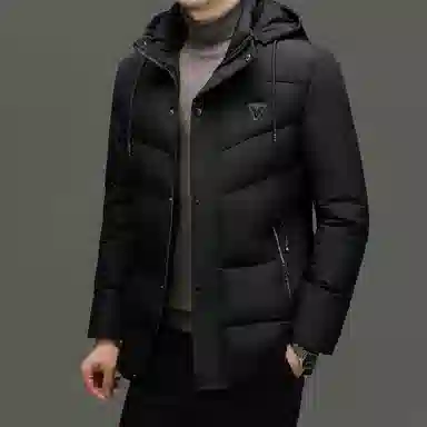 老爷车 中长款棉衣可脱卸帽保暖上衣年秋冬季商务休闲中年外套潮棉服 男款