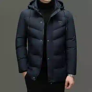 老爷车 中长款棉衣可脱卸帽保暖上衣年秋冬季商务休闲中年外套潮棉服 男款