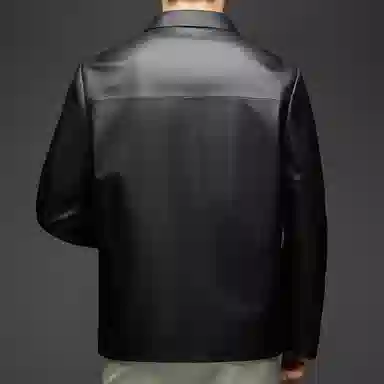 老爷车 商务简约翻领绵羊皮真皮皮衣 男款