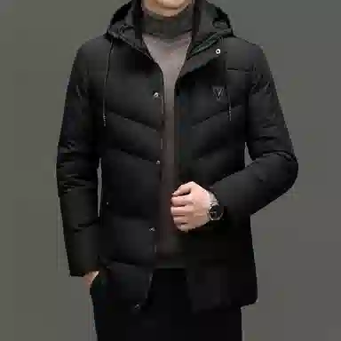 老爷车 中长款棉衣可脱卸帽保暖上衣年秋冬季商务休闲中年外套潮棉服 男款