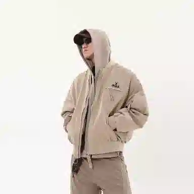 洋气先生 美式复古简约纯色时尚百搭小众高级感潮流帅气日常通勤运动休闲基础款宽松防风保暖城市机能风工装棒球领外套夹克 男女同款