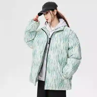 洋气先生 洋气潮牌美式高街高级感扎染设计痞帅防风无性别主义保暖抗寒舒适柔软宽松面包服户外通勤拉链立领长袖外套棉服 男女同款