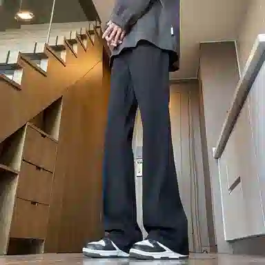 洋气先生 美式高街复古磨白水洗做旧时尚直筒中腰垂感宽松简约休闲百搭柔软亲肤平整抗皱微喇显高显瘦氛围感基础款牛仔裤 男女同款